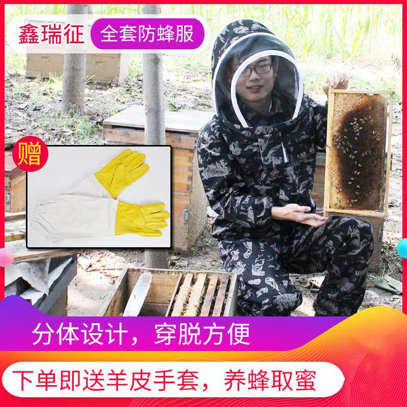 防蜂服蜜蜂衣专用养蜂衣透气加厚防蜂衣帽养蜂工具全套分体防护服