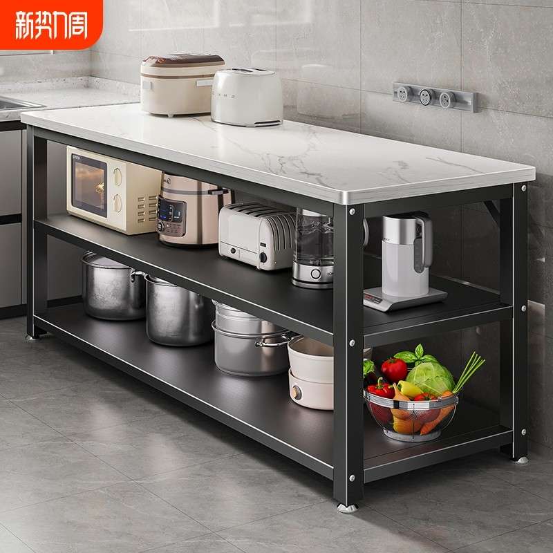 厨房置物架落地多层微波炉厨具电器餐边收纳储物柜多功能碗橱柜子