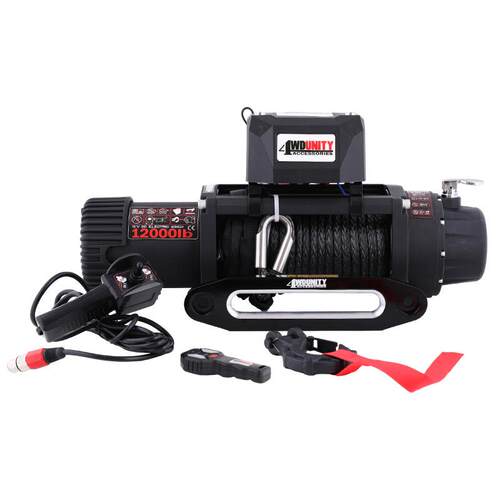 厂家12V12000磅越野脱困牵引自救电动绞盘纤维绳Winch强力脱困