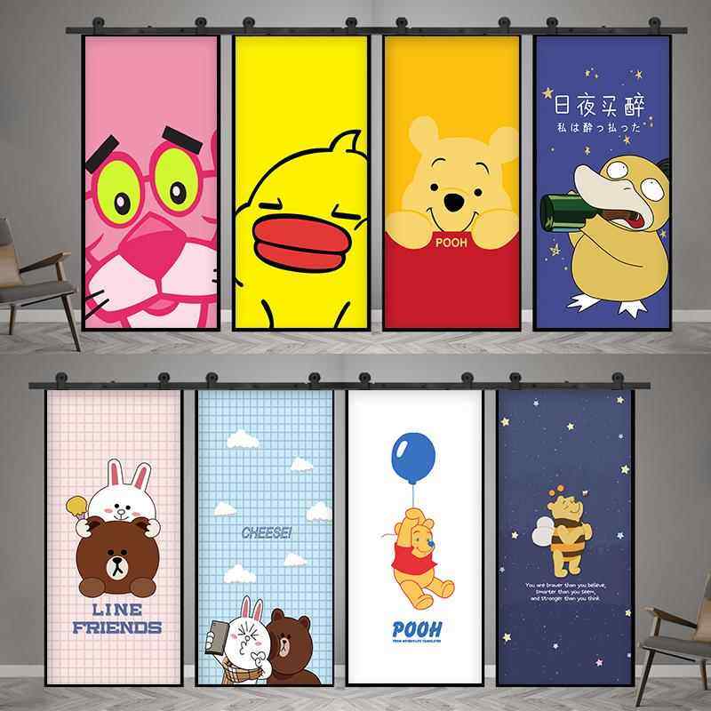 卡通门贴纸整张自粘装饰木门翻新浴室房门遮丑厕所玻璃防走光贴画,个性定制/设计服务/DIY,写真/海报印制,淘宝优惠券,粉丝福利购,淘宝优惠卷