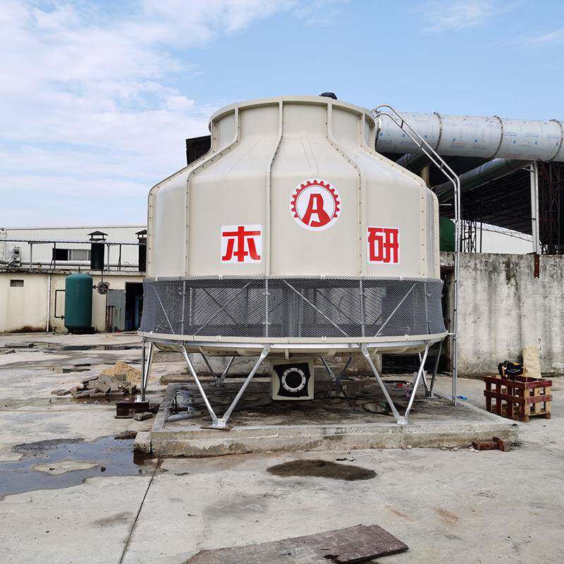 淮安盐化工厂配套圆形逆流玻璃钢冷却水塔镀锌支架耐高温PP填料