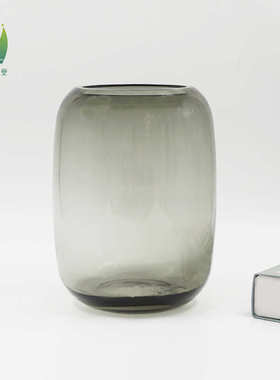 植物色透明摆件生态烟灰色微水培瓶瓶景观玻璃瓶城堡植物批发插花