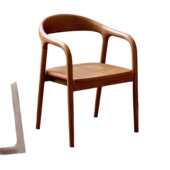 北欧实木餐椅原木简约家用中式 椅创意扶手椅子洽谈靠背书桌椅组合