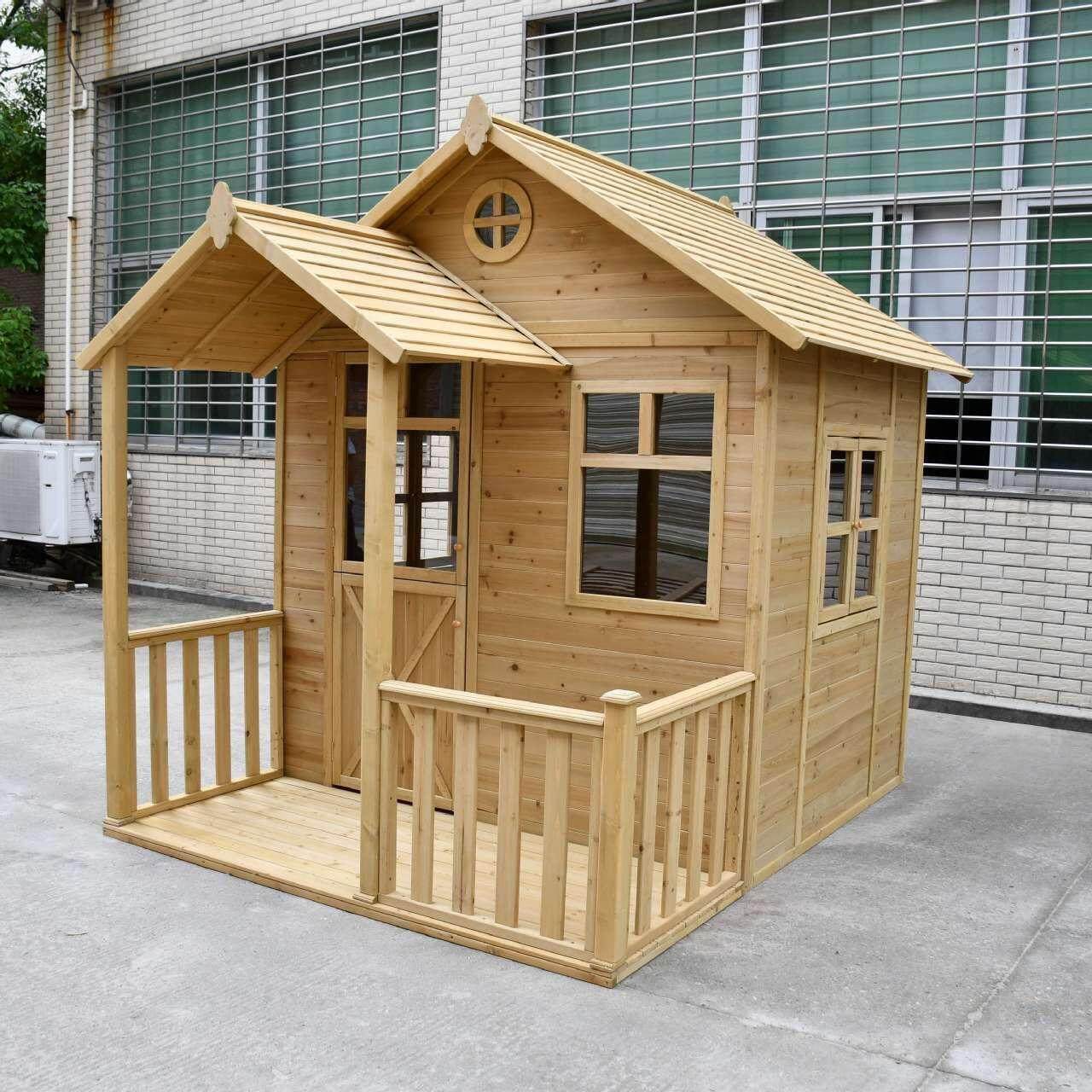 幼儿园户外小木屋庭院儿童游乐木房子花园树屋小孩过家家游戏木屋