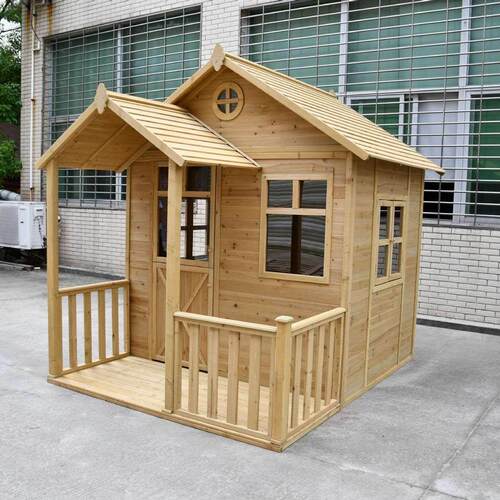 幼儿园户外小木屋庭院儿童游乐木房子花园树屋小孩扮家家酒游戏木