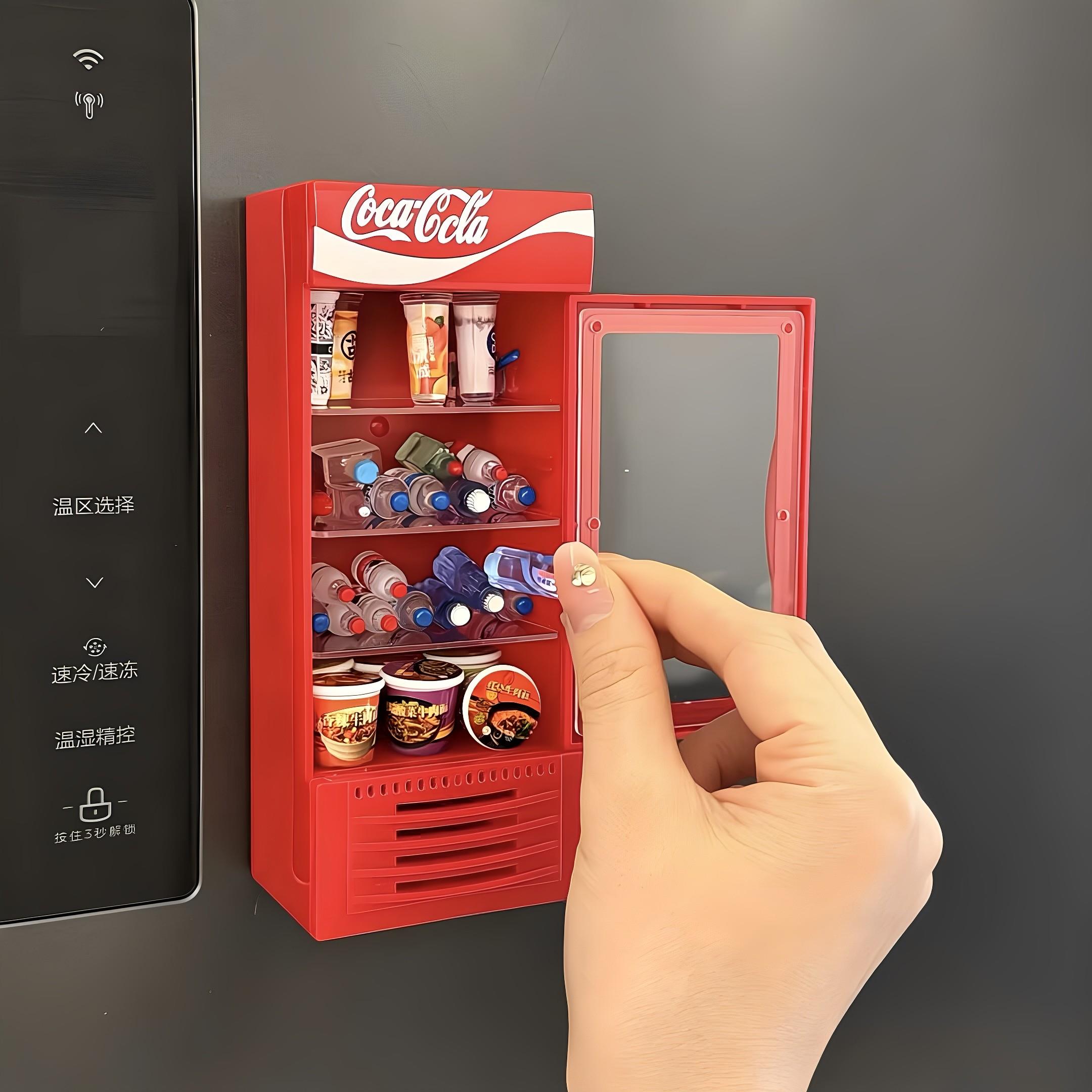 迷你可乐冰柜冰箱贴磁吸微缩食玩过家家玩具模型仿真迷你超市摆件