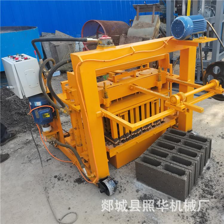 操作简单结实耐用QT40-3A电动液压移动式混凝土空心砖制砖机