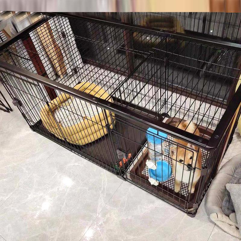 带厕所隔离的狗笼,小型狗,中型狗,木制狗笼,室内宠物狗围栏围