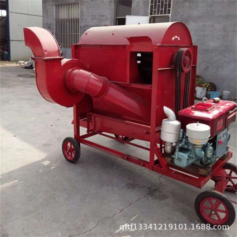 苦豆子脱粒机 移动式125型水稻绿豆打场脱粒机 家用打麦脱粒机
