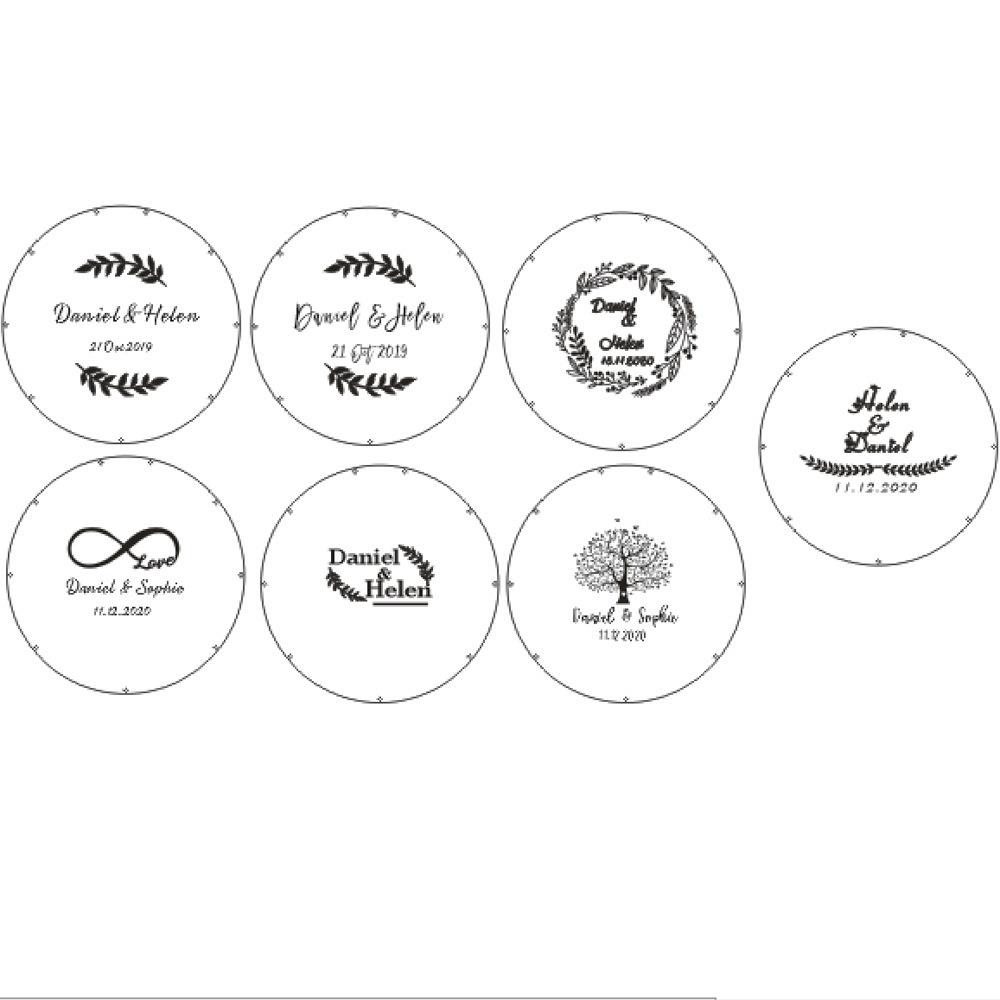 签到台结婚爱心木片相框森系婚礼创意圆形签名册