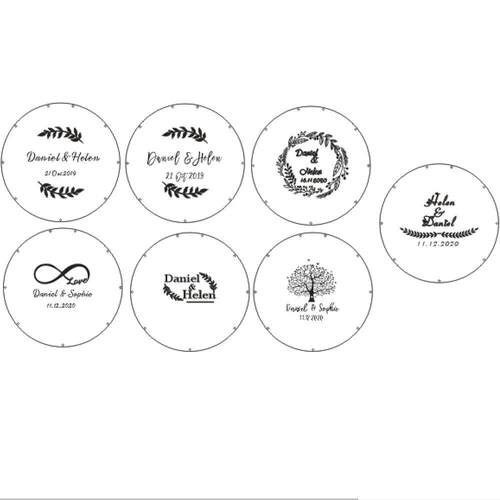 签到台结婚爱心木片相框森系婚礼创意圆形签名册