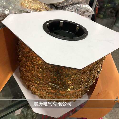 5B连带圆形接线端子0.5厚O型接线片 冷压接地片M5螺孔一卷5000只