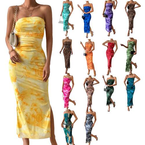2026 Spring / Summer Women's Mesh Full-Print Pleated