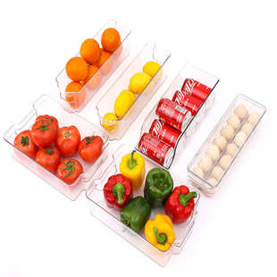 塑料冰箱收纳盒六件套套装抽屉式透明长方形保鲜盒食品鸡蛋收纳盒
