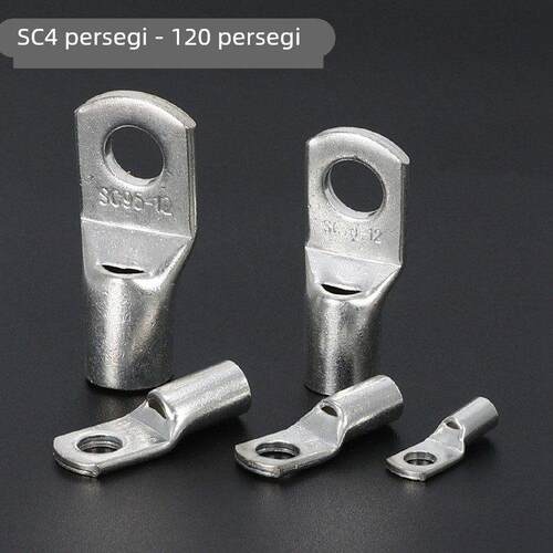 接线端子铜线耳窥口铜鼻子SC16-8mm厘孔8平方紫铜镀锡线耳SC25-8