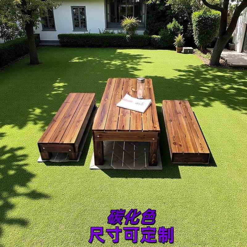 正品桌子腐长方形户外庭花院防木仿矮古园简约复古茶桌台阳台长条