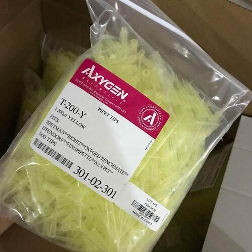 爱思进Axygen吸头T-200-Y黄色枪头袋装200ul