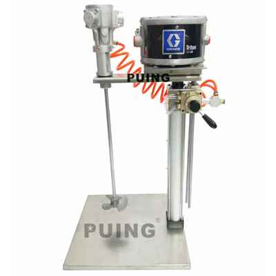 简易型集中供油系统升降不锈钢架子308气动隔膜泵搭配气动搅拌机