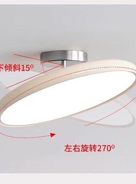 奶油风吸顶灯圆形可调节灯简约书房灯法式复古斜顶阁楼绿色卧室灯
