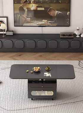 225新家用法式WRU复0古电视柜落地客厅小型黑色感户组合款柜1米6