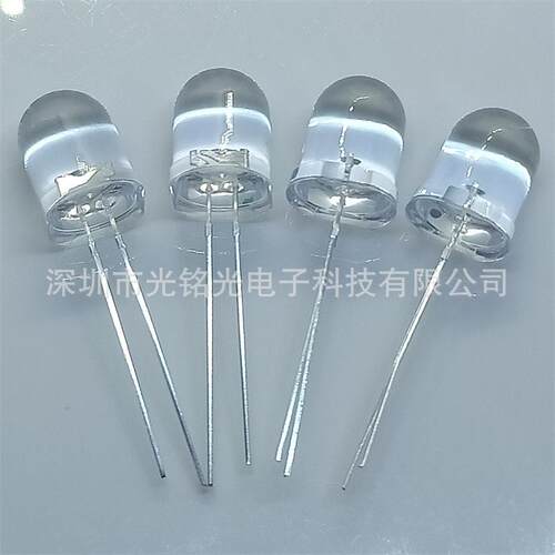 现货供应 F10/10mm白发翠绿长脚发光二极管 圆头绿光透明直插灯珠