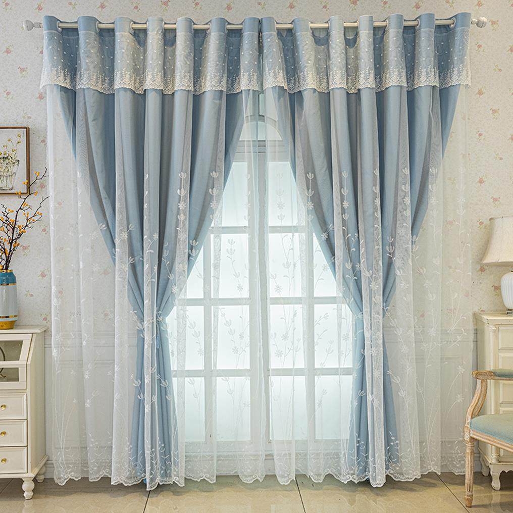 窗帘遮光布纱一体双层客厅卧室简约现代绣花纱帘成品2024新款定制,居家布艺,定制窗帘,淘宝优惠券,粉丝福利购,淘宝优惠卷