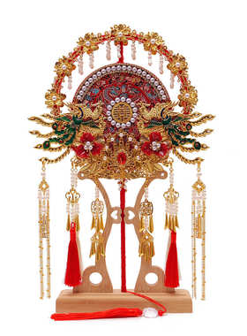 2460中式新娘团扇送闺蜜结婚出嫁遮面扇子成品手工diy材料包