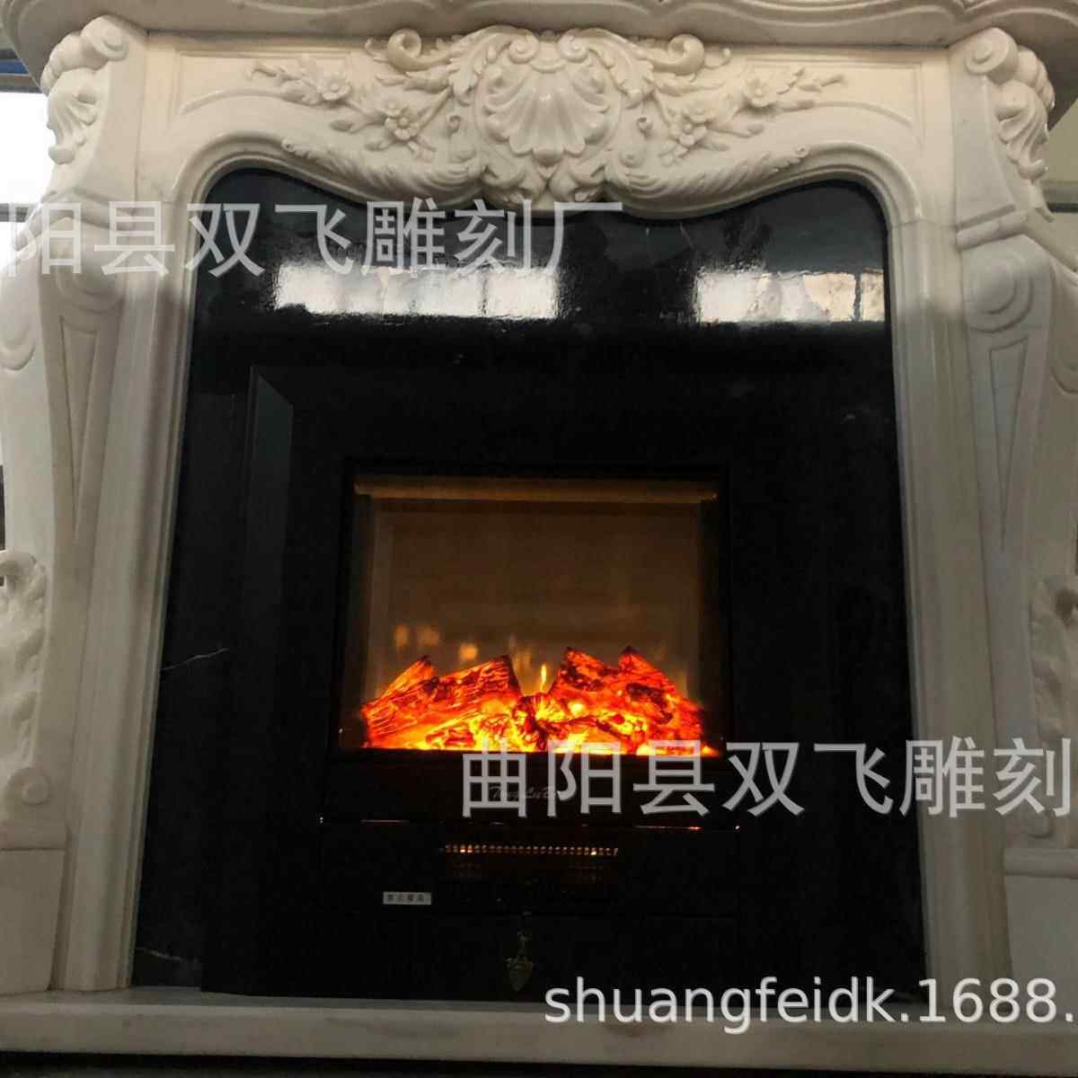 拉厂家制作大石家装0026雕壁炉理石雕汉花白玉卡拉白取暖装饰手工