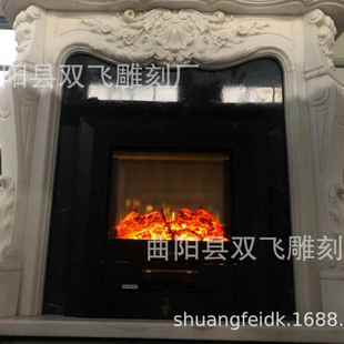 拉厂家制作大石家装 饰手工 0026雕壁炉理石雕汉花白玉卡拉白取暖装