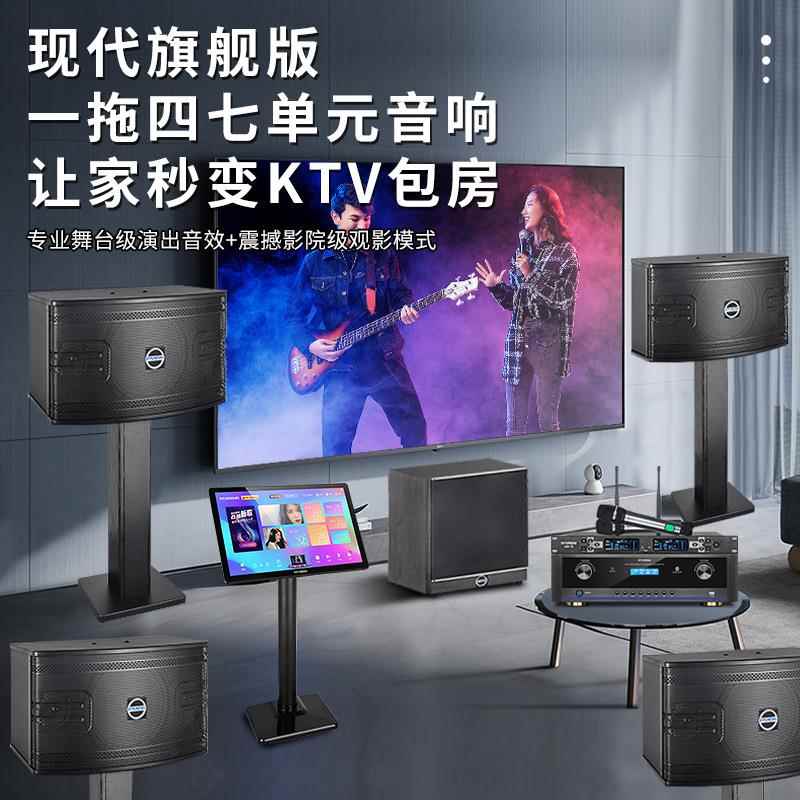 现代W-10D家庭KTV音响套装影院娱乐会议室家用卡拉OK点歌机音箱