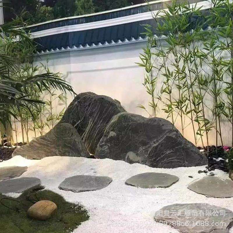 石雕雪浪石切片组合大型园林户外庭院造景泰山石假山石景观石摆件