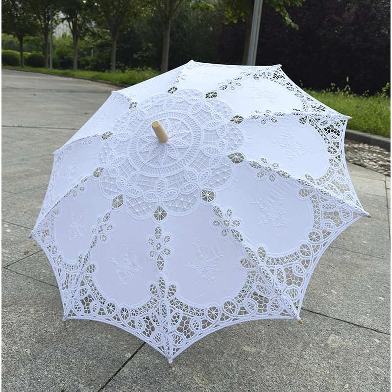 婚礼花边伞 新娘蕾丝伞 木中棒创意伞拍摄道具婚庆用品结婚装饰伞