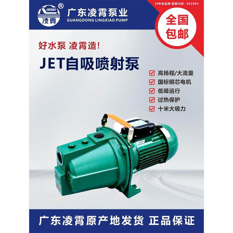 广东凌霄喷射泵灌溉自吸抽水泵220v高扬程小型抽水机全自动自吸泵