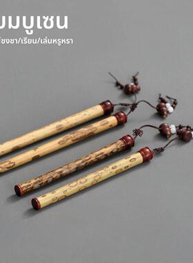 竹禅迹|梅鹿竹香筒 带红檀木香插便携香道配件沉香线香收纳线香筒