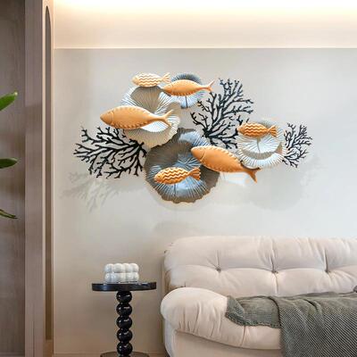 海洋风卧创意墙装饰艺鱼背景23SM0601壁挂饰铁室内儿童房室挂件面