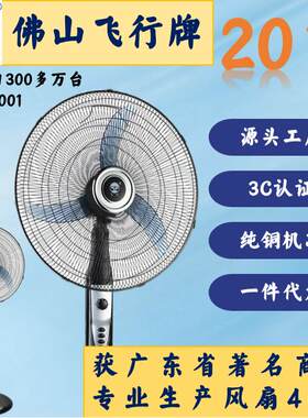 飞行牌20寸牛角叶落地扇大风力500mm坐地扇工业风扇【黑色】