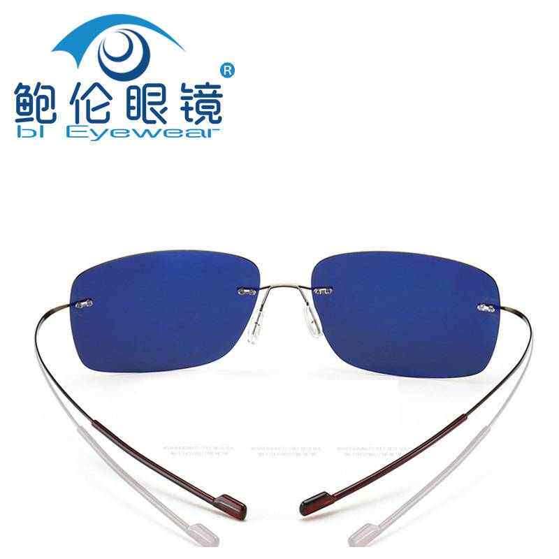 新款B钛轻巧偏光墨镜男士彩膜运动司机驾驶方形无框太阳眼镜