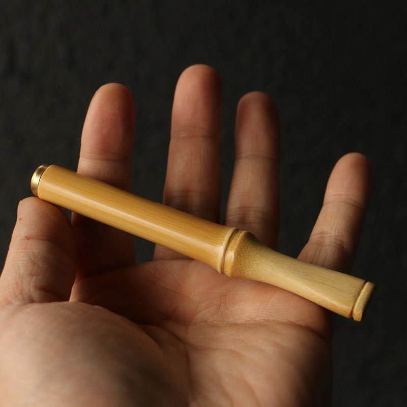 纯手工制作天然实心竹小烟嘴竹制老玉竹把玩烟具不带过滤无漆竹雕