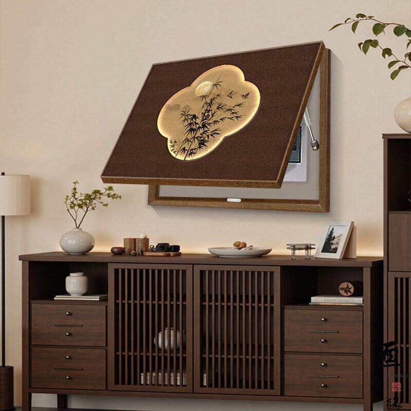 宋代美学竹子电表箱装饰画新中式饭厅配电箱遮挡挂画多媒体盒壁画