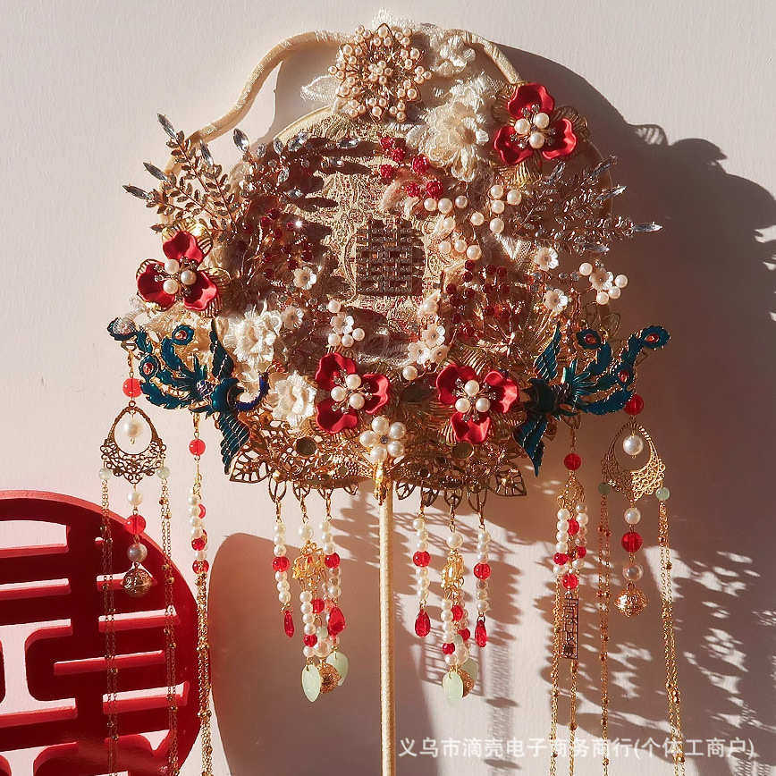 团扇新娘结婚材料包diy手工高级出嫁秀禾喜扇中式重工却扇双面,居家日用,扇子,淘宝优惠券,粉丝福利购,淘宝优惠卷