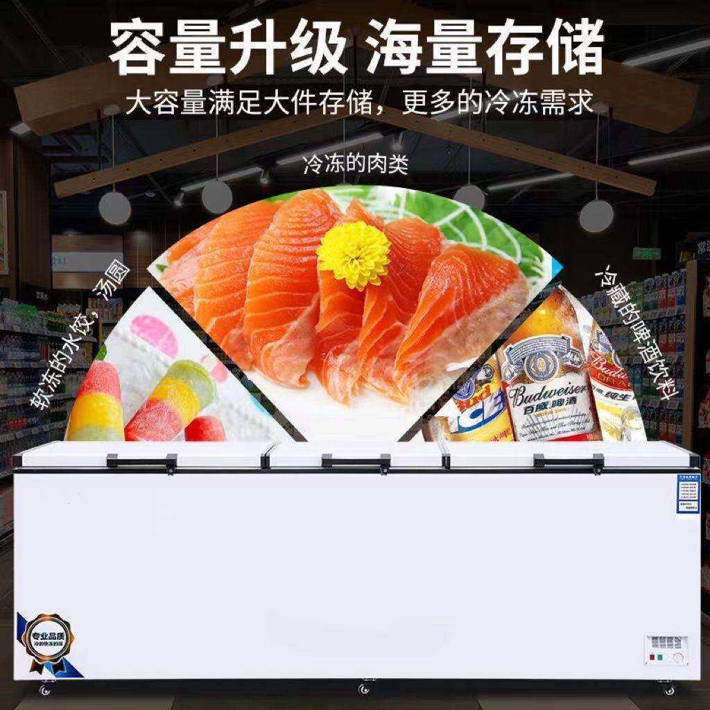 商用冰柜双压缩机三门一千升速冻急冻单温大容量雪柜冷链冰箱