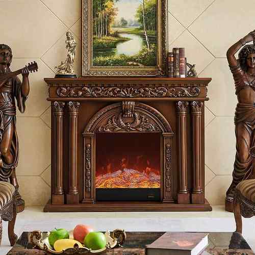 1.5米式欧224壁炉实美式家用别木墅客壁厅仿真火焰取暖炉装饰柜民
