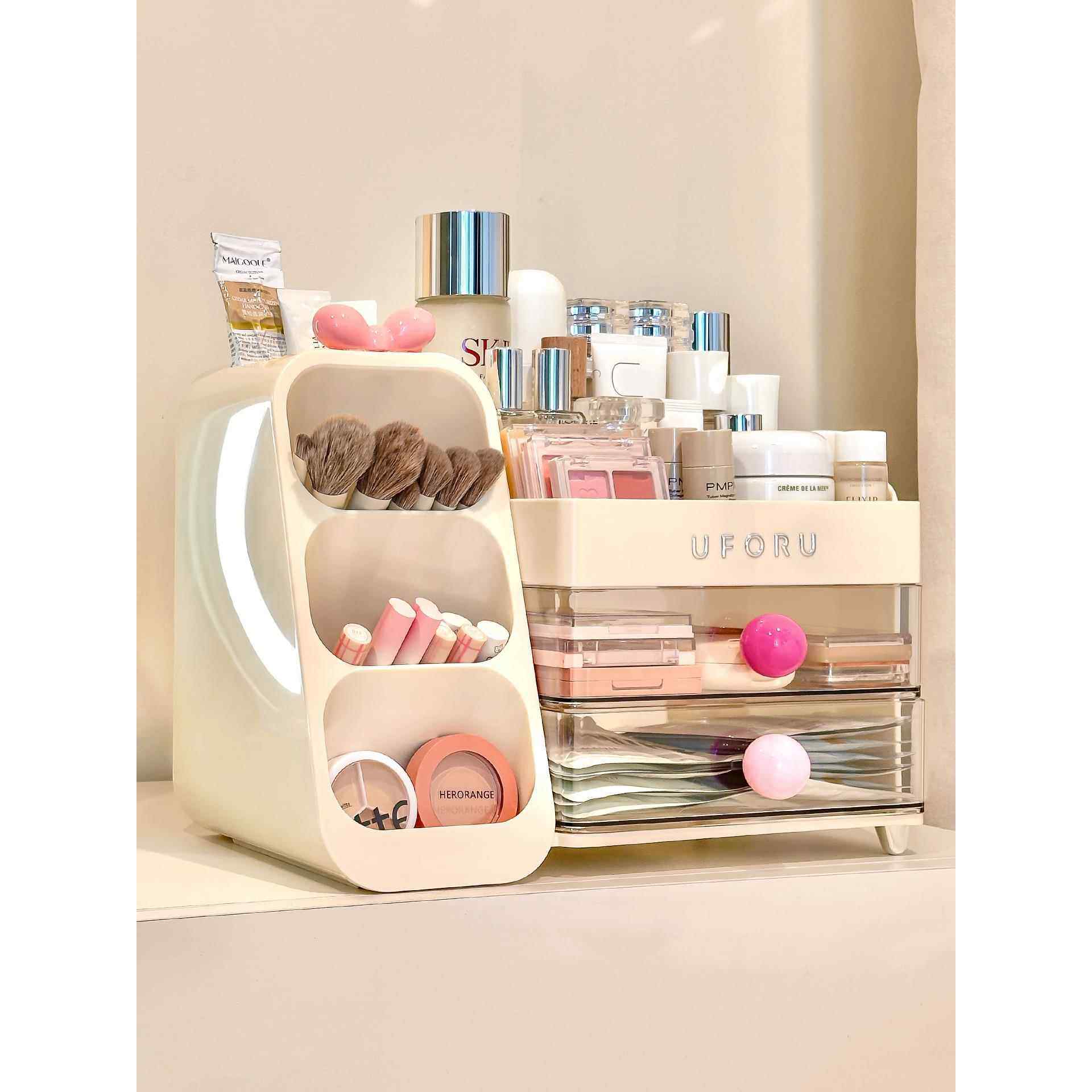 台面化妆品收纳盒桌面高级感大容量梳妆台抽屉口红护肤品整理箱置,收纳整理,桌面收纳盒,淘宝优惠券,粉丝福利购,淘宝优惠卷