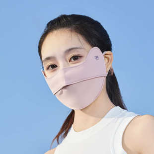 面罩 护眼角冰丝高颜值黑色防晒口罩女3d立体遮阳全脸防紫外线夏季