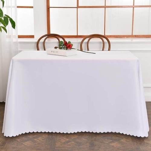 White tablecloth cloth art conference room long table