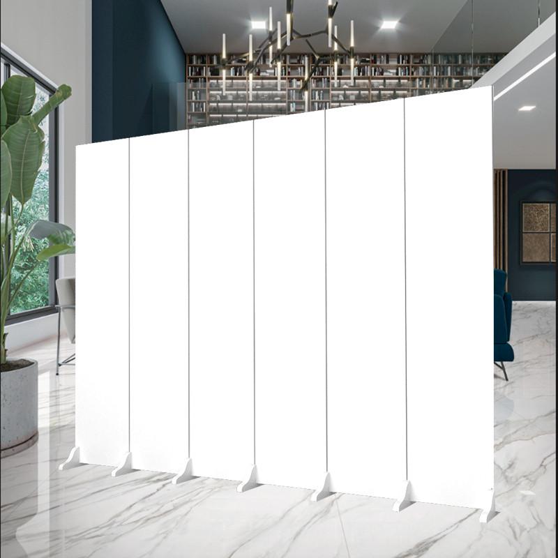 办公室屏风隔断墙简约现代公司背景白色推拉折叠移动客厅工厂墙板