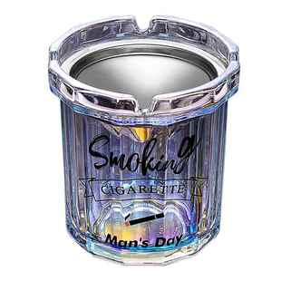 创意烟灰缸家用不锈钢漏斗防飞灰带盖子办公室烟缸个性防风时尚烟