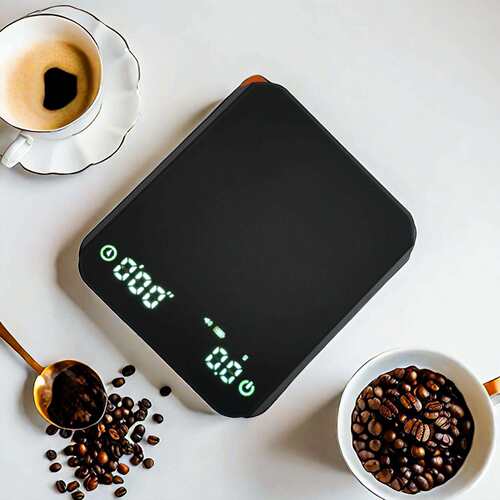 跨境小型便携咖啡秤2kg/0.1g高精度自动计时咖啡豆称重电子秤