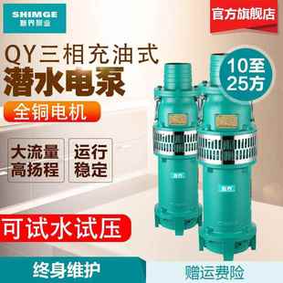 30方 潜水泵QY充油10 农田灌溉喷泉380V农用家用工业抽水泵