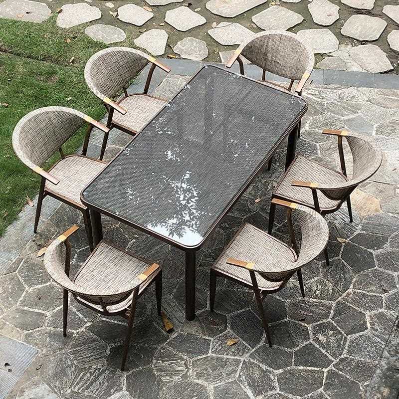 户外桌椅休闲简易花园庭院露天阳台外摆防雨防晒室外休闲户外桌椅